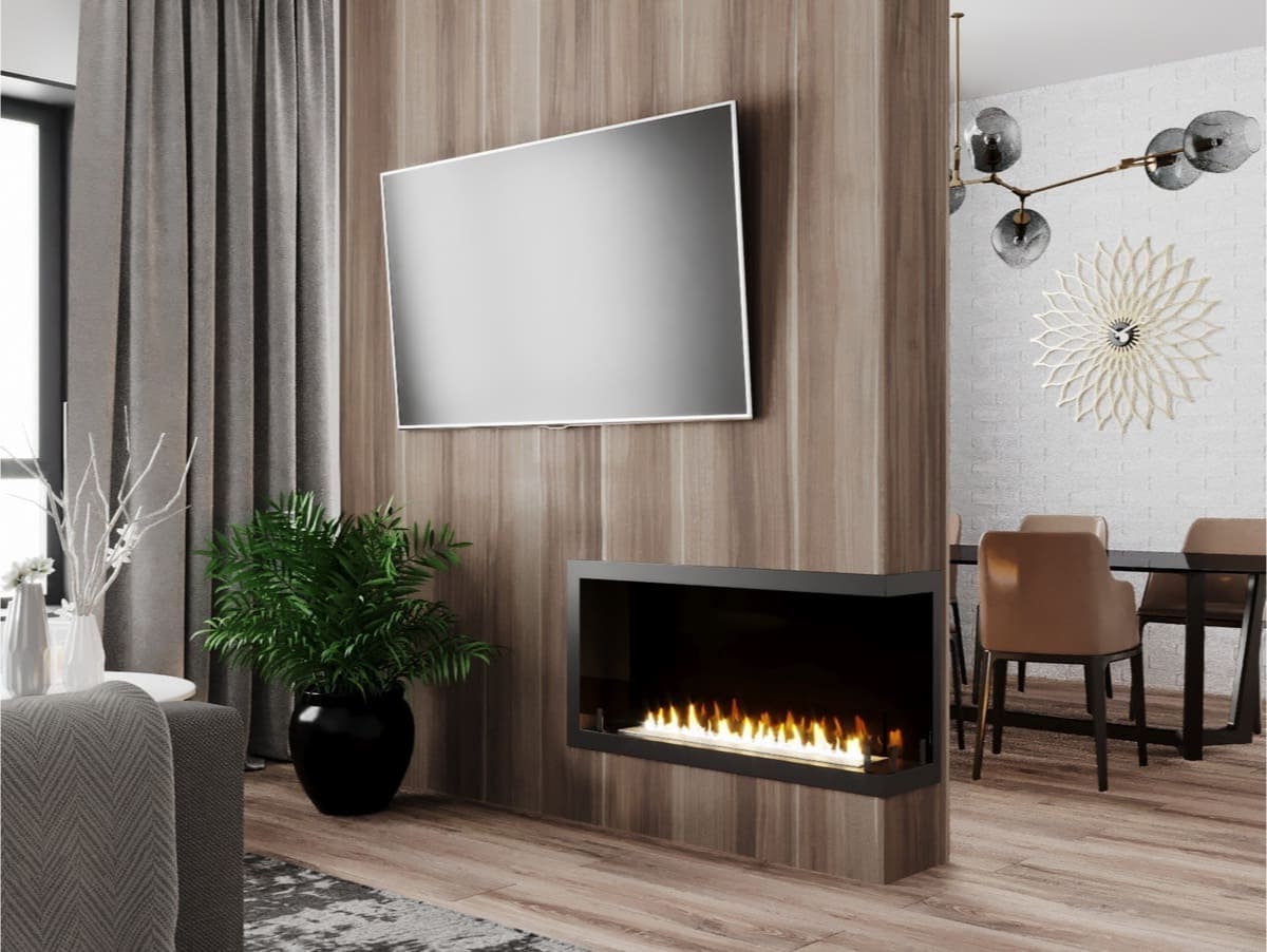 Биокамин "Русский огонь" Честер 1000 угловой правый с защитным и декоративным стеклом по цене 45 100 руб.