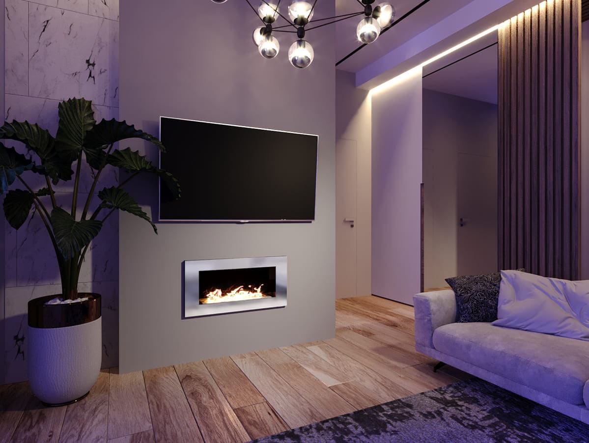 Биокамин "Русский огонь" Хай-тек 800V встраиваемый с декоративным стеклом (стемалитом) по цене 33 600 руб.