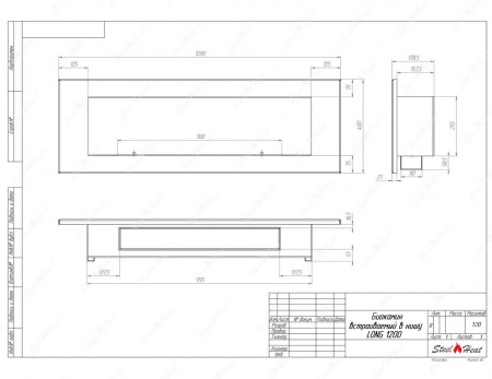 Биокамин SteelHeat LONG 1200 по цене 35 800 руб.