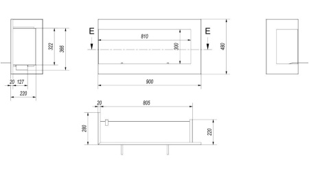 Биокамин Kratki DELTA/L/900 угловая, TUV Биокамин Kratki DELTA/L/900 угловая, TUV по цене €818