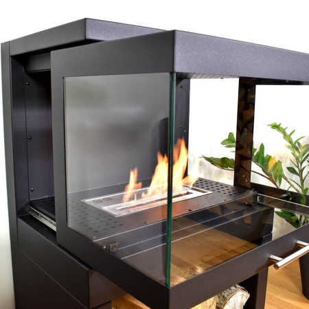 Напольный биокамин SteelHeat FAMILY черный по цене 142 000 руб.