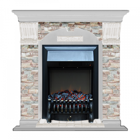 Арочный Грот цветной (беленый дуб)+Fobos Black